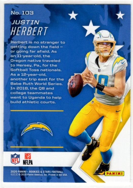 Justin Herbert 2020 Panini Rookies & Stars RC Card #103