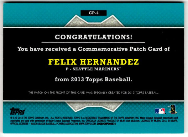 Felix Hernandez 2013 Topps Commemorative Patch Card #CP-4