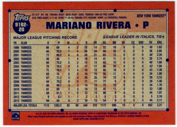 Mariano Rivera 2026 Topps Series 2 All Star Foil Card # 91B2-20