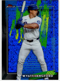 Wyatt Langford 2026 Topps Finest Common Blue Refractor Card #67 012/150
