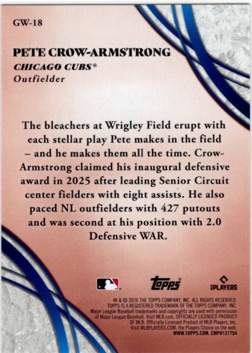 Pete Crow-Armstrong 2026 Topps Series 2 Glove Work Foil Card #CW-18