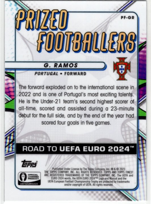 Goncalo Ramos 2024 Topps Finest Prizeo Footballers Road to UEFA Card #PF-GR