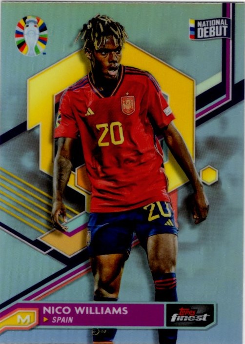 Nico Williams 2023 Topps Finest Road to UEFA Silver Refractor Card #75