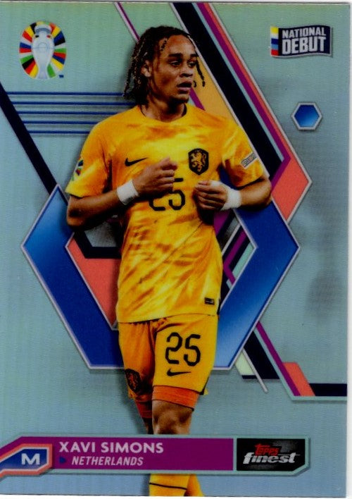Xavi Simons 2023 Topps Finest Road to UEFA Silver Refractor Card #50