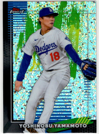 Yoshinobu Yamamoto 2026 Topps Finest Mini Diamond Refractor Common Card #26