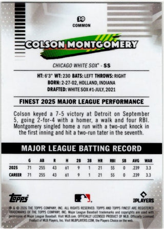 Colson Montgomery 2026 Topps Finest Common RC Card #30