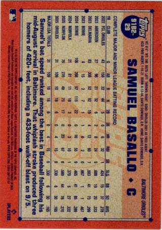 Samuel Basallo 2026 Topps Series 2 RC Card #91B2-29