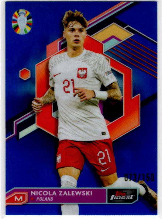 Nicola Zalewski 2022-23 Topps Finest Road to UEFA Blue Card #60 073/150
