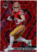 Christian McCaffery 2025 Panini Mosaic Red Scope Prizm RC Card #179
