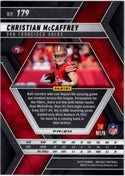 Christian McCaffery 2025 Panini Mosaic Red Scope Prizm RC Card #179