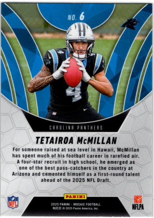 Tetairoa McMillan 2025 Panini Mosaic Elevate RC Card #6