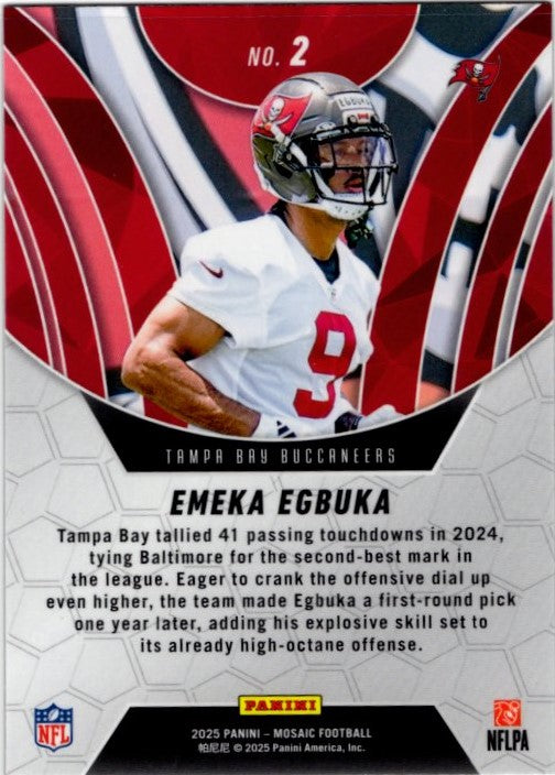Emeka Egbuka 2025 Panini Mosaic Elevate RC Card #2