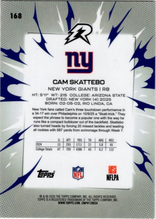 Cam Skattebo 2025 Topps Resurgence RC Card #168