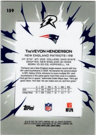 TreVeyon Henderson 2025 Topps Resurgence RC Card #159