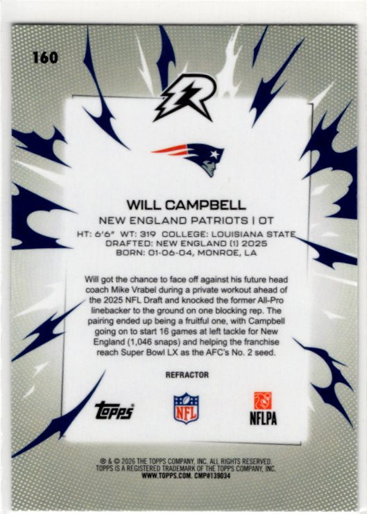 Will Campbell 2025 Topps Resurgence RC Card #160