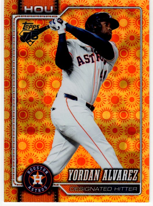Yordan Alvarez 2024 Topps Series 2 Orange Sun Holo Foil Parallel Card #468