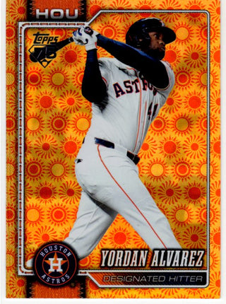 Yordan Alvarez 2024 Topps Series 2 Orange Sun Holo Foil Parallel Card #468