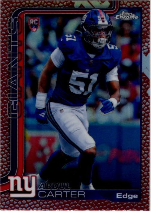 Abdul Carter 2025 Topps Chrome Leather Refractor RC Card #350