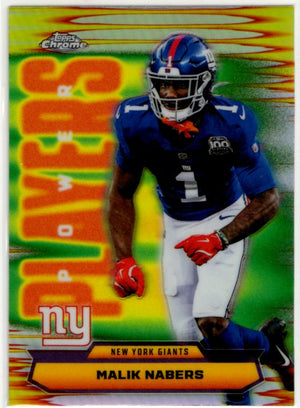 Malik Nabers 2025 Topps Chrome Power Players Refractor Card #PP-25