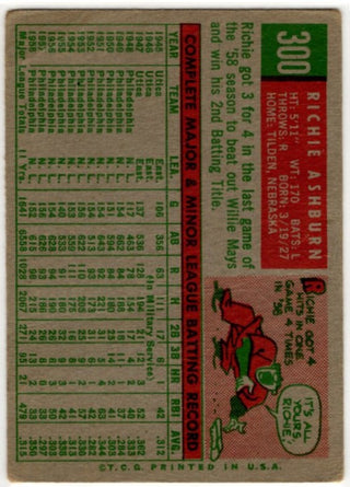 Richie Ashburn 1959 Topps Card #300