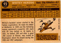 Whitey Herzog 1957 Topps Card #92