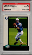 Peyton Manning 1998 Bowman RC Card #1 psa 9 Graded
