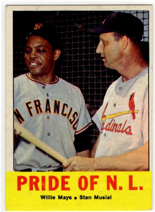 Willie Mays Stan Musial 1963 Topps Pride of NL Card # 138