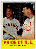 Willie Mays Stan Musial 1963 Topps Pride of NL Card # 138