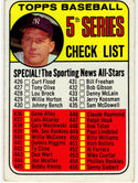 Mickey Mantle 1969 Topps Checklist Card 412