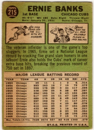 Ernie Banks 1967 Topps Card #215