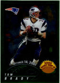 Tom Brady 2002 Topps Chrome Weekly Wrap Up Green Refractor Card #150