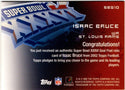 Isaac Bruce 2002 Topps Super Bowl Post Relic Card #SBT10