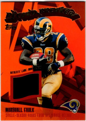 Marshall Faulk 2003 Topps Record Breakers Authentic Game Worn Card #RBR-MF