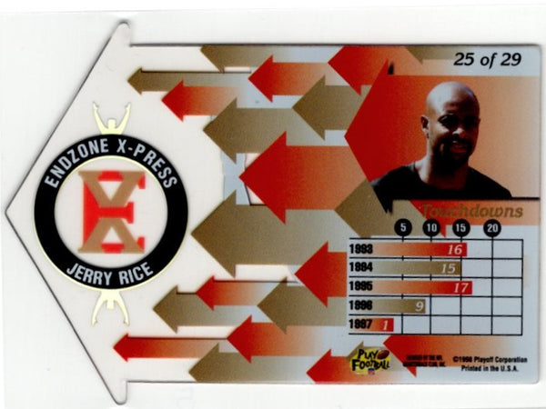 Jerry Rice 1998 Playoff Momentum Endzone X-Press Card #R25