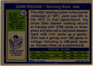 John Riggins 1972 Topps Card #13