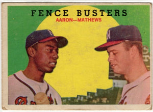 Hank Aaron & Eddie Matthews 1959 Topps Fence Busters Card #212