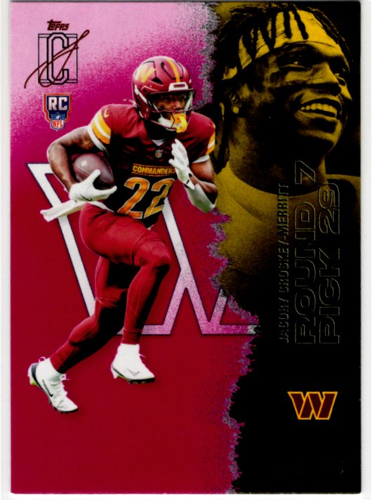 Jacory Croskey Merritt 2025 Topps Signature Class Round 7 Pick 29 Magenta RC Card #235 082/250