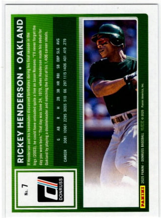 Ricky Henderson 2025 Panini Donruss Blue & Red Card #7