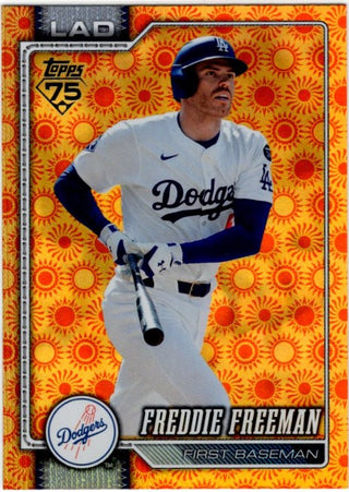 Freddie Freeman 2026 Topps Series 2 Orange Sun Foil Card #700