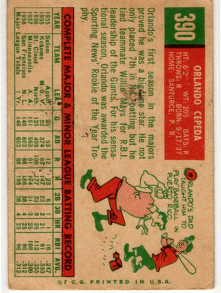 Orlando Cepeda 1959 Topps Card #390