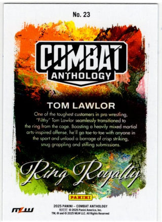 Tom Lawlor 2025 Panini Combat Anthology Ring Royal Blue Fireworks Card #23