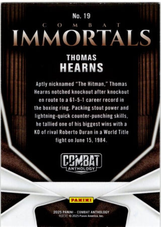 Thomas Hearns 2025 Panini Combat Immortals Combat Anthology Red Fireworks Card #19 254/275