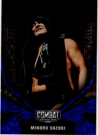 Minoru Suzuki 2025 Panini Combat Anthology Combat Immortals Blue Firework Card #21 013/125