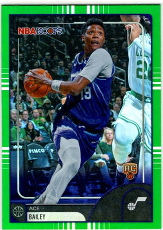 Ace Bailey 2025-26 Topps NBA Hoops Green Parallel Foil RC Card #38