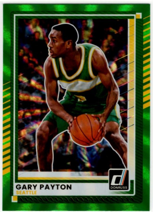 Gary Payton 2025-26 Panini Donruss Green Laser Foil Card #164