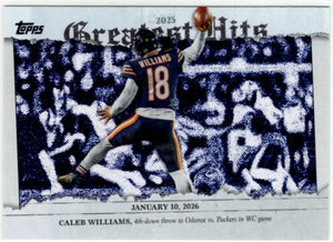 Caleb Williams 2026 Topps Flagship Greatest Hits 2025 Card #25GH-CW