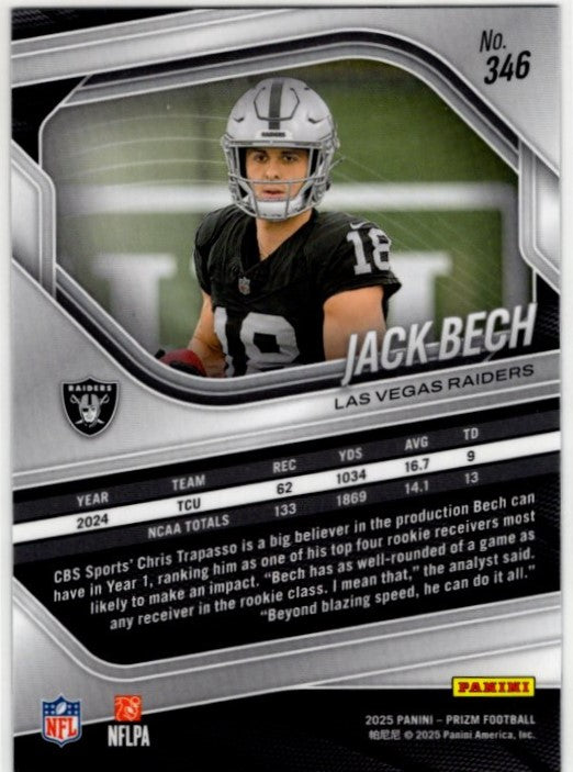 Jack Bech 2025 Panini Prizm RC Card #346