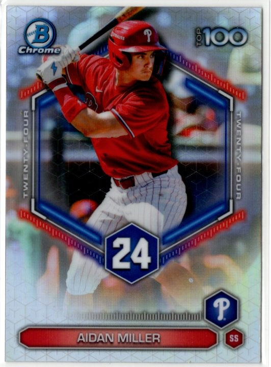 Aidan Miller 2026 Bowman Chrome Bowman Scouts Top 100 Card #BTP-24