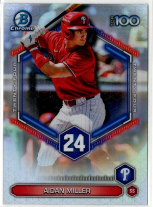 Aidan Miller 2026 Bowman Chrome Bowman Scouts Top 100 Card #BTP-24