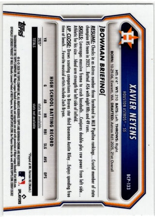Xavier Neyens 2026 Bowman Chrome Prospect Card #BCP-133